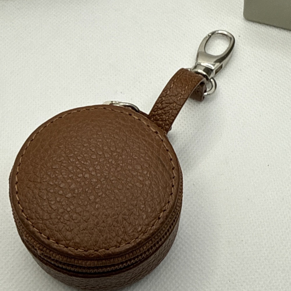 Levenger Zip-n-Store Earbud Accessory Holder Nutmeg Leather Box Issues - Picture 5 of 12